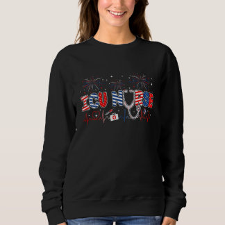 Icu Nurse 4. Juli American Patriotic Usa Steth Sweatshirt