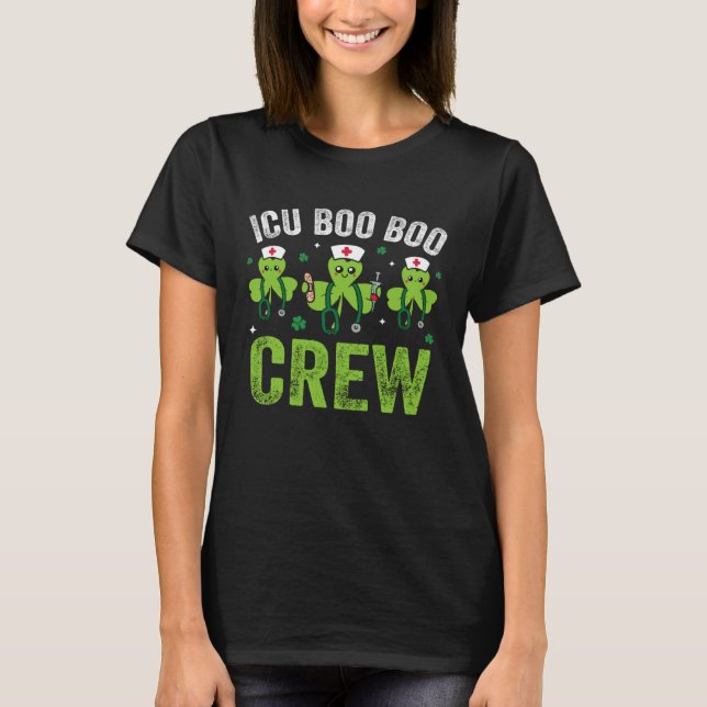 ICU Nurse Crew  Shamrocks St Patrick's Day Nurse T-Shirt (Vorderseite)
