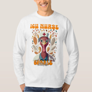 icu Nurse Gobble Squad Women ICU Nurse Thanksgivin T-Shirt