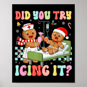 Icu Nurse haben Sie versucht, es Weihnachten Retro Poster