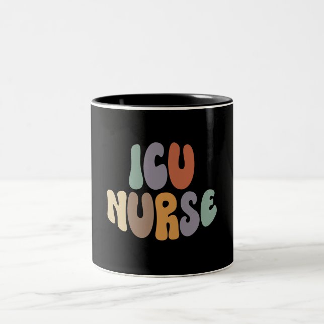 ICU Nurse Proud Karriere Beruf Zweifarbige Tasse (Mittel)