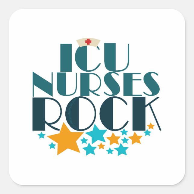 ICU Nurses Rock Quadratischer Aufkleber (Vorderseite)