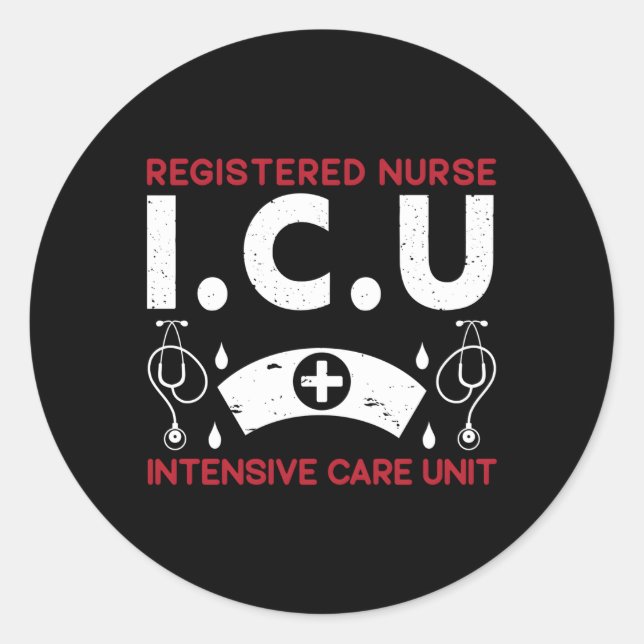 Icu registrierte Krankenanstalt RN Medical Intensi Runder Aufkleber (Vorderseite)