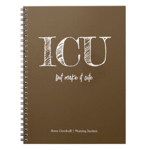 ICU Trendy minimalist Choco-Braun Nursing Student Notizblock