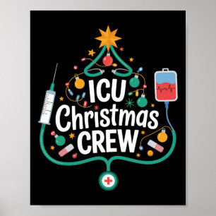 Icu Weihnachts-Crew Holiday Nurse Intensivpflege U Poster