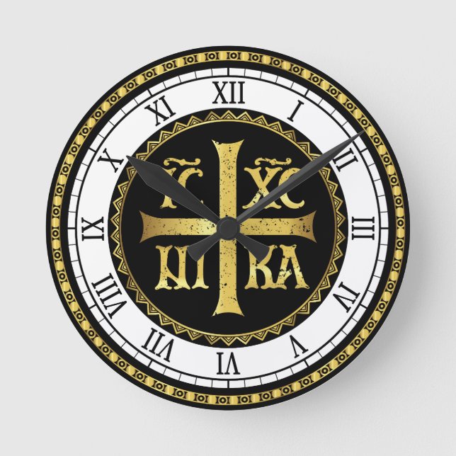 ICXC Jesus Orthodox Runde Wanduhr (Vorderseite)