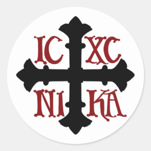 ICXC NIKA rundes Aufkleber-Blatt Runder Aufkleber