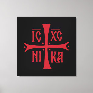 ICXCNIKA Kreuz orthodoxe Religion Christentum Symb Leinwanddruck