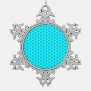 Icy Aqua und Blaues Schneeflockenmuster Schneeflocken Zinn-Ornament