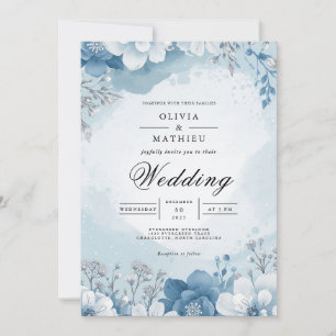 Icy Bloom Frost Wedding Einladung