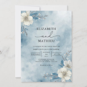 Icy Bloom Frost Wedding Einladung