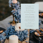 Icy Blue 2 Venue Chuch Wedding Invitation Einladung<br><div class="desc">Elegant Icy Blue wedding invitation. Both parents listed.  Simple  Script.  Contact designer for changes to this design (color,  parents,  number of venues)  Two venues.  Church.  Brown text.</div>
