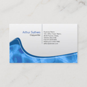 Icy Blue Abstrakt Wave Copywrite Business Card Visitenkarte