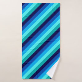 Icy Blue Aquamarin Stripes Badetuch Badehandtuch
