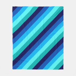 Icy Blue Aquamarin Stripes Medium Fleece Blanket