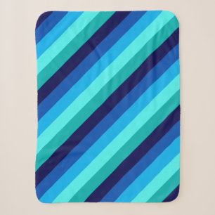 Icy Blue Aquamarin Stripes Small Sherpa Blanket Sherpadecke