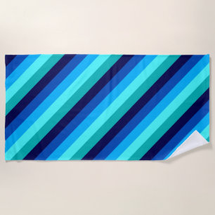 Icy Blue Aquamarin Stripes Strandtuch