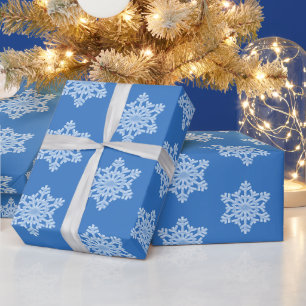 Icy Blue Frozen Dimensionen Schneeflocken Weihnach Geschenkpapier