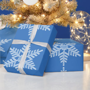Icy Blue Frozen Winter Frostige Schneeflocken Weih Geschenkpapier
