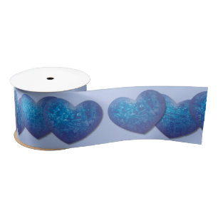 Icy Blue Herz Band Satinband