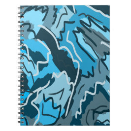 Icy Blue Marbled Abstrakt Notizblock