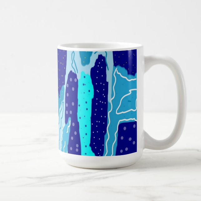 Icy Blue Ocean Abstrakt Kaffeetasse (Rechts)