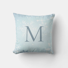 Icy Blue Snowflake Signature Kissen