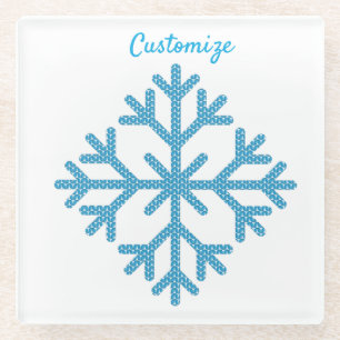 Icy Blue Snowflake Thunder_Cove Glasuntersetzer