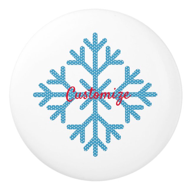 Icy Blue Snowflake Thunder_Cove Keramikknauf (Vorderseite)