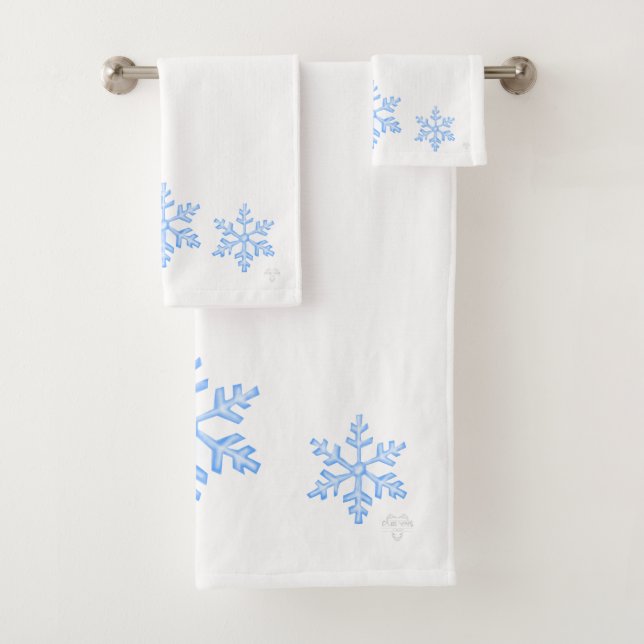 Icy Blue Snowflake Trio Elegany Winter Airbrush  (En situation)