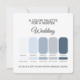 Icy Blue Soft Silver Winter Wedding Palette Card Einladung