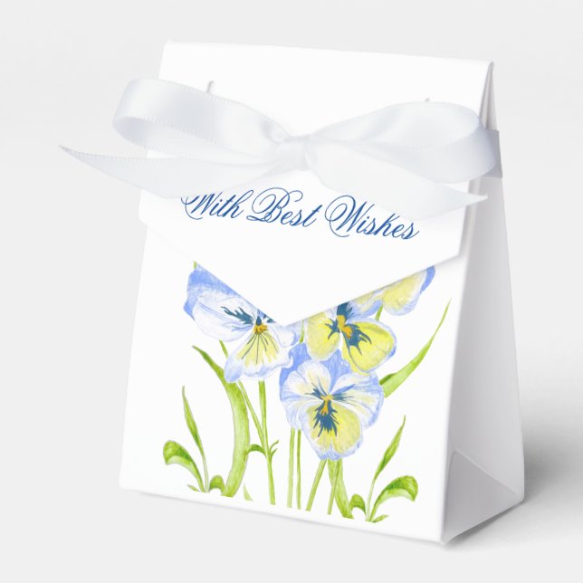 Icy Blue Stiefmütterchen auf einer "Favor Box" Geschenkschachtel (Vorderseite)