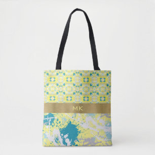 Icy Blues und Grays Paint Splash Tasche