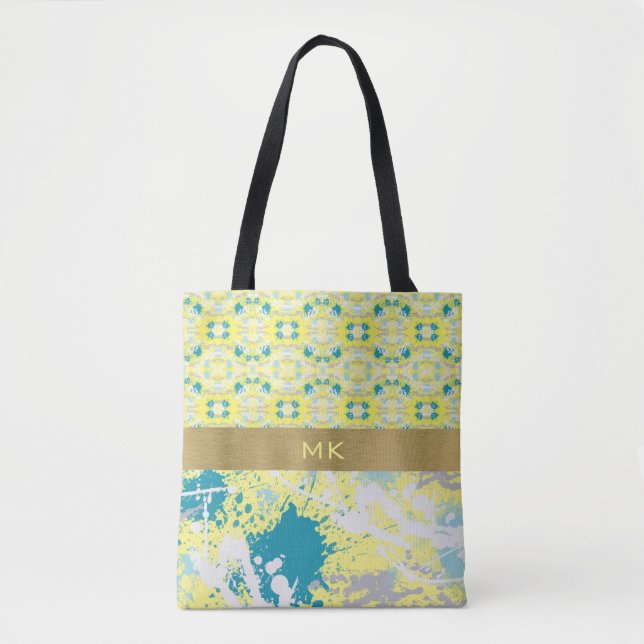 Icy Blues und Grays Paint Splash Tasche (Vorderseite)