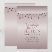 Icy Blush Rose Gold Pink Tropfen Sweet 16 16