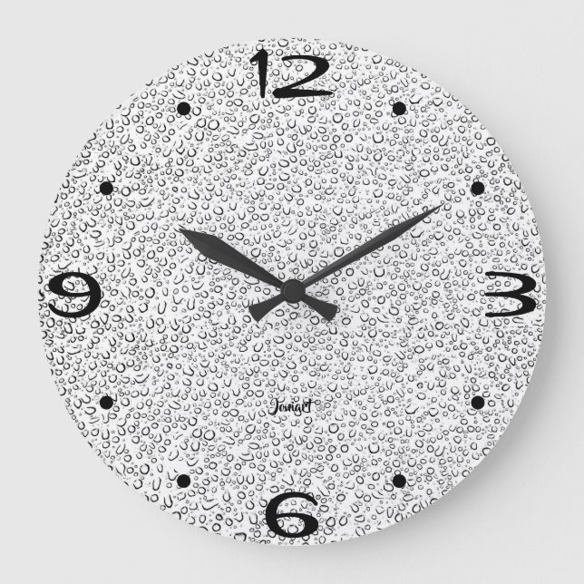 Icy Fog Gray Dapple Modern Bathroom Wall Timepiece Große Wanduhr (Vorderseite)