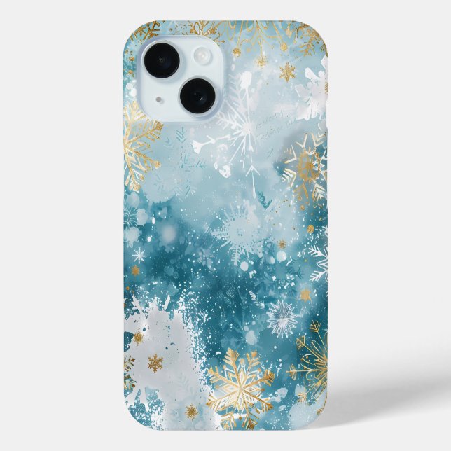Icy Gold Flurry Phone Case (Rückseite)