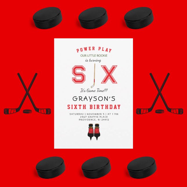 Icy Hockey 6. Geburtstag Einladung (Von Creator hochgeladen)