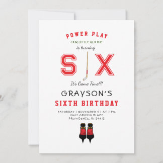 Icy Hockey 6. Geburtstag II Einladung