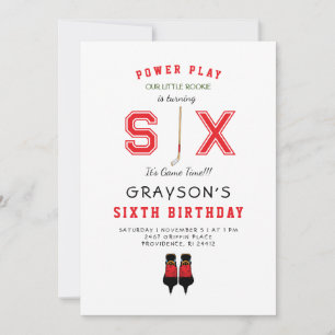 Icy Hockey 6e anniversaire II Invitation