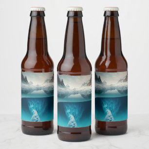 Icy Mountain View Bierflaschenetikett