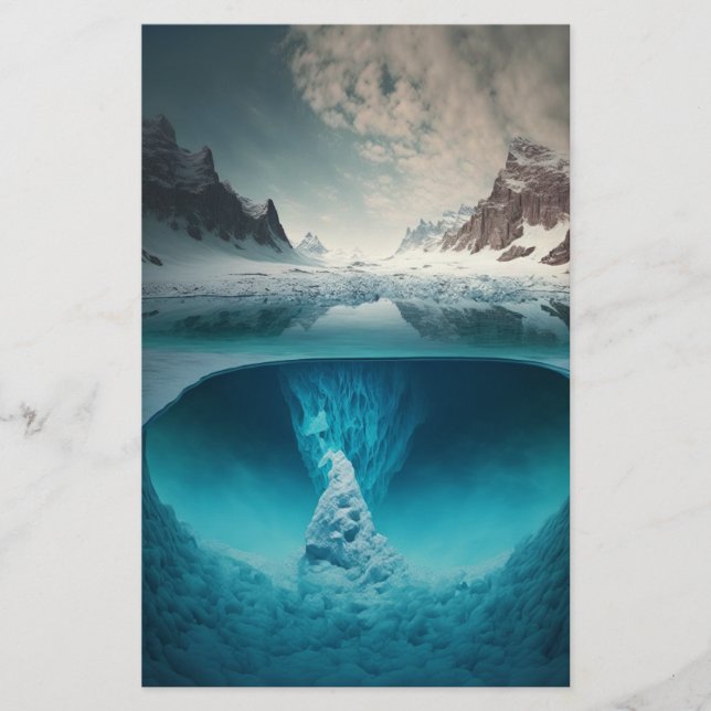 Icy Mountain View Briefpapier (Vorderseite)