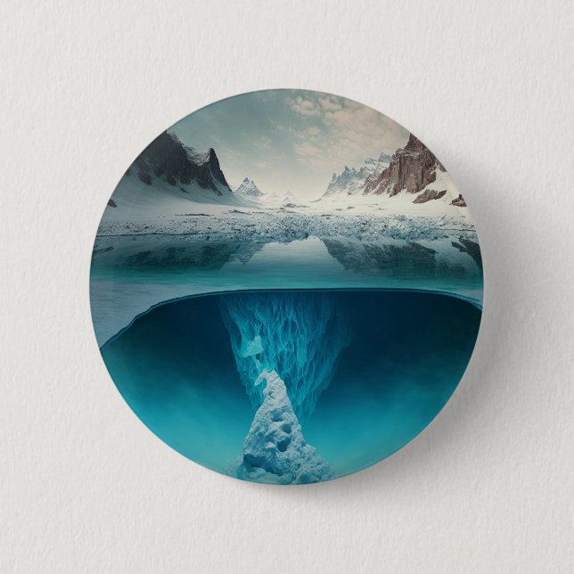 Icy Mountain View Button (Vorderseite)
