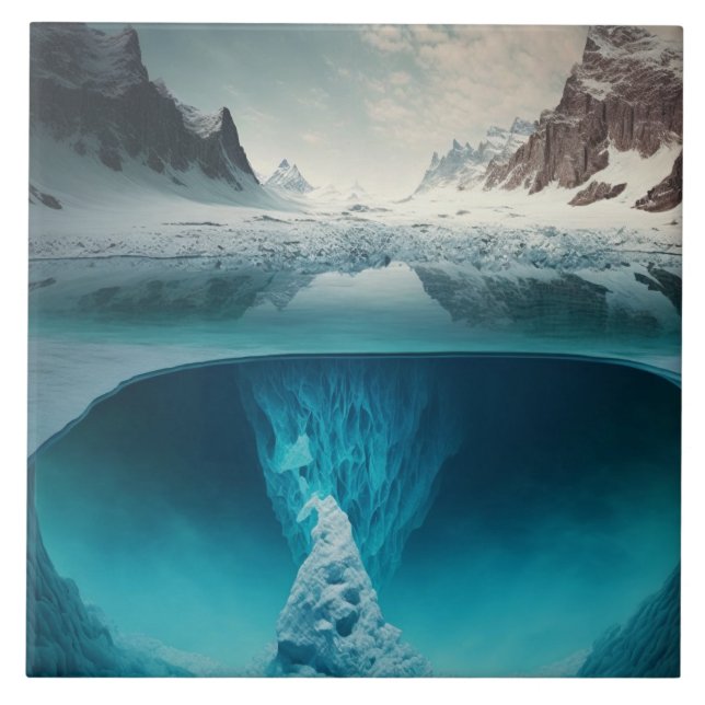 Icy Mountain View Fliese (Vorderseite)