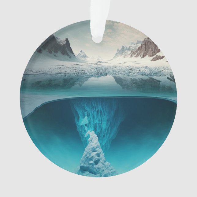 Icy Mountain View Ornament (Vorderseite)