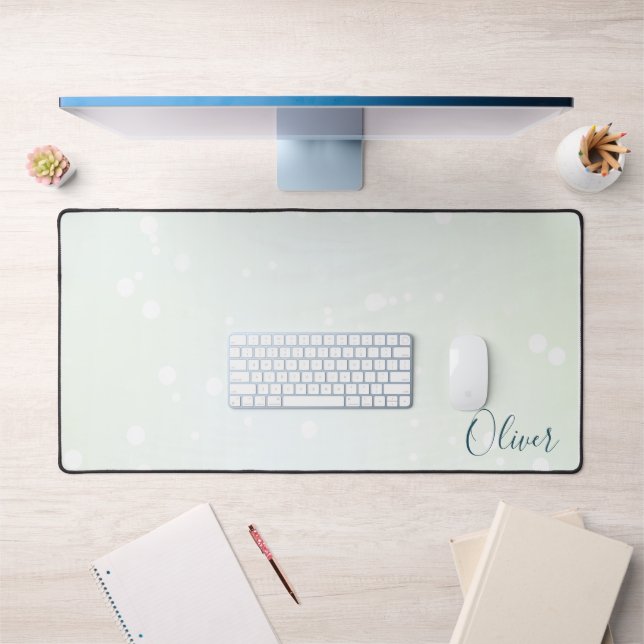 Icy Pale Green Ethereal Bokeh Galaxy et nom Turquo (Bureau 1)