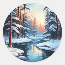 Icy Pond und Pines Weihnachtsaufkleber