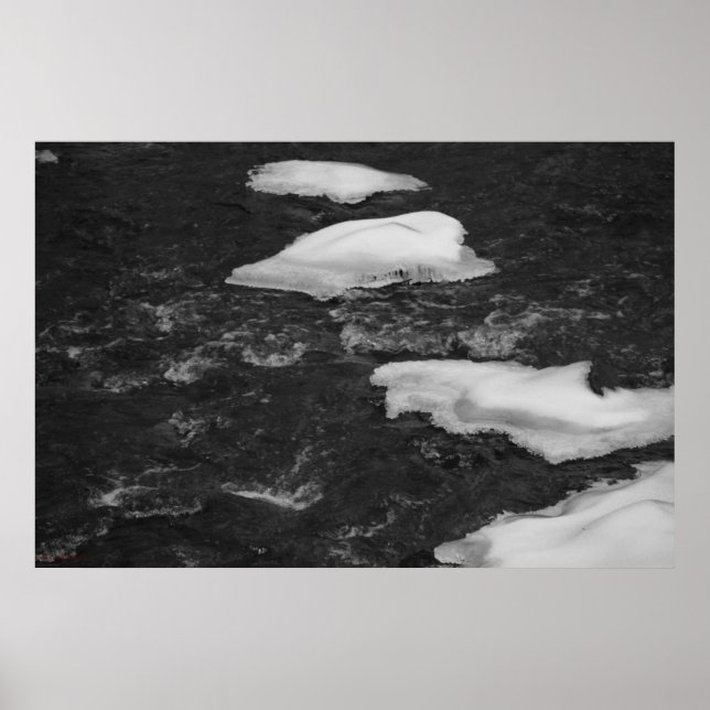 Icy Rocks im Fluss Poster (Vorne)