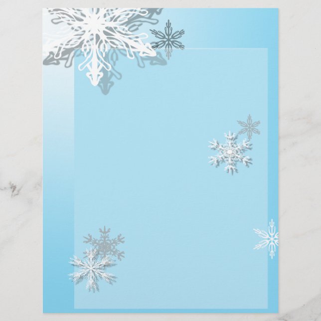 Icy Snowflake Letterhead Stationäre (Vorderseite)