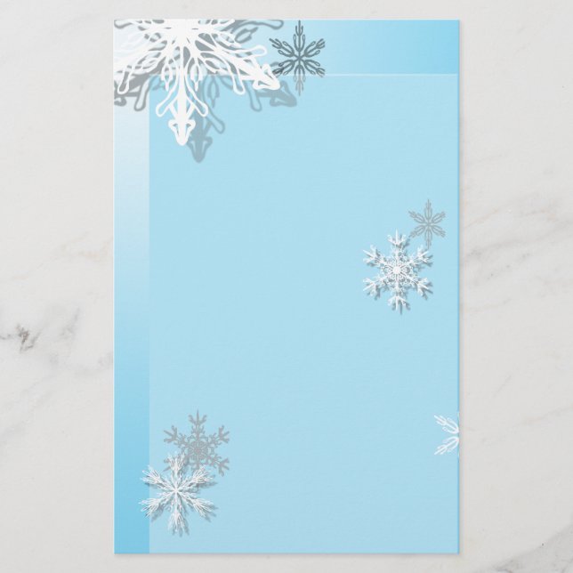 Icy Snowflake Stationary Briefpapier (Vorderseite)